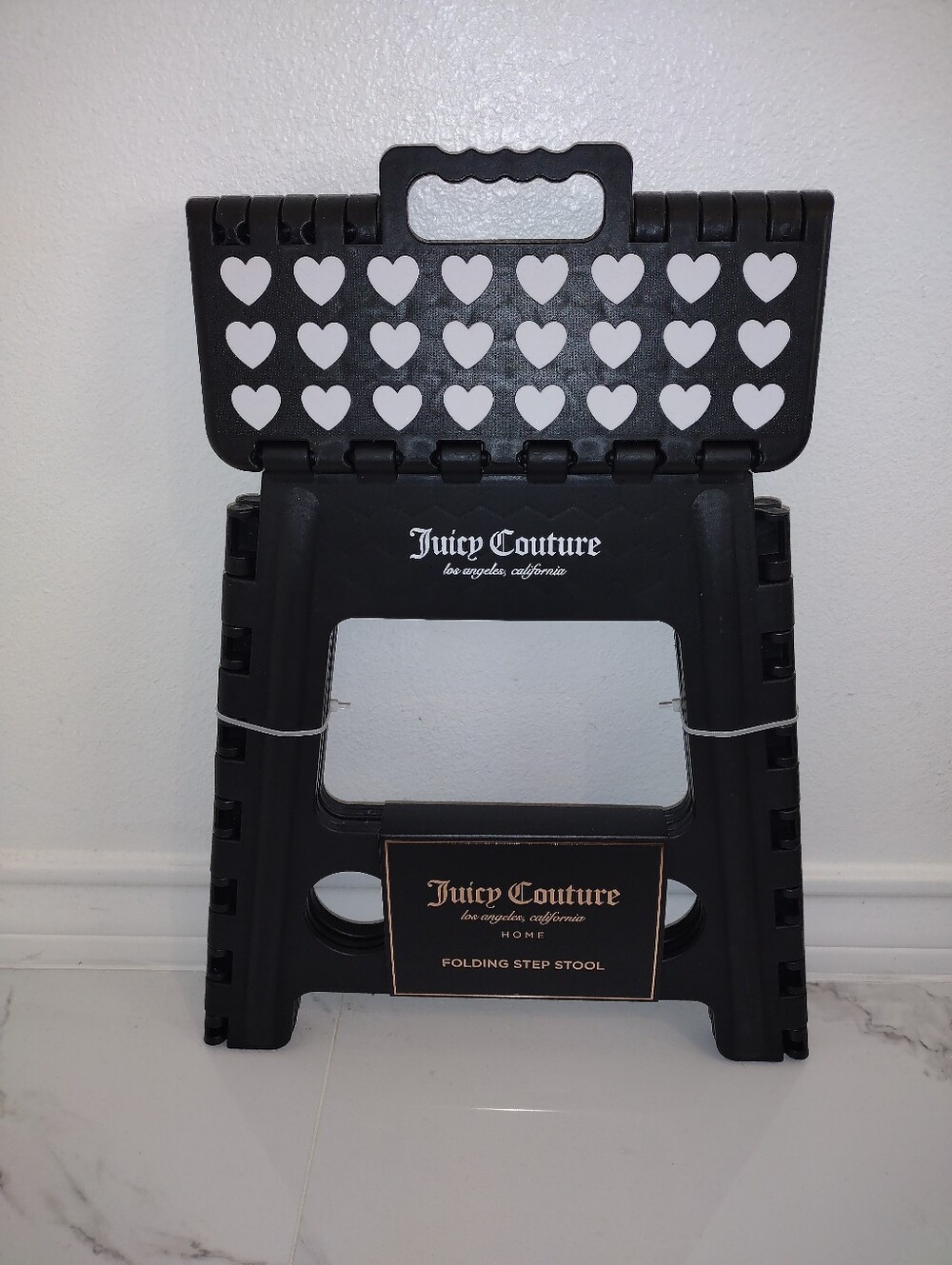 JUICY COUTURE FOLDING STEP STOOL  JUICY COUTURE BLACK STEP STOOL BIG STEP STOOL